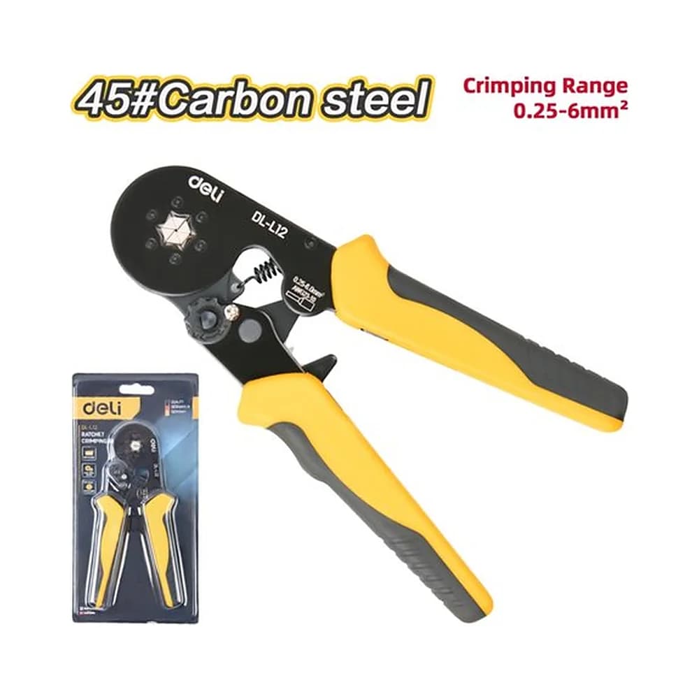 Alicate de crimpar com catraca 0,25-6mm Deli