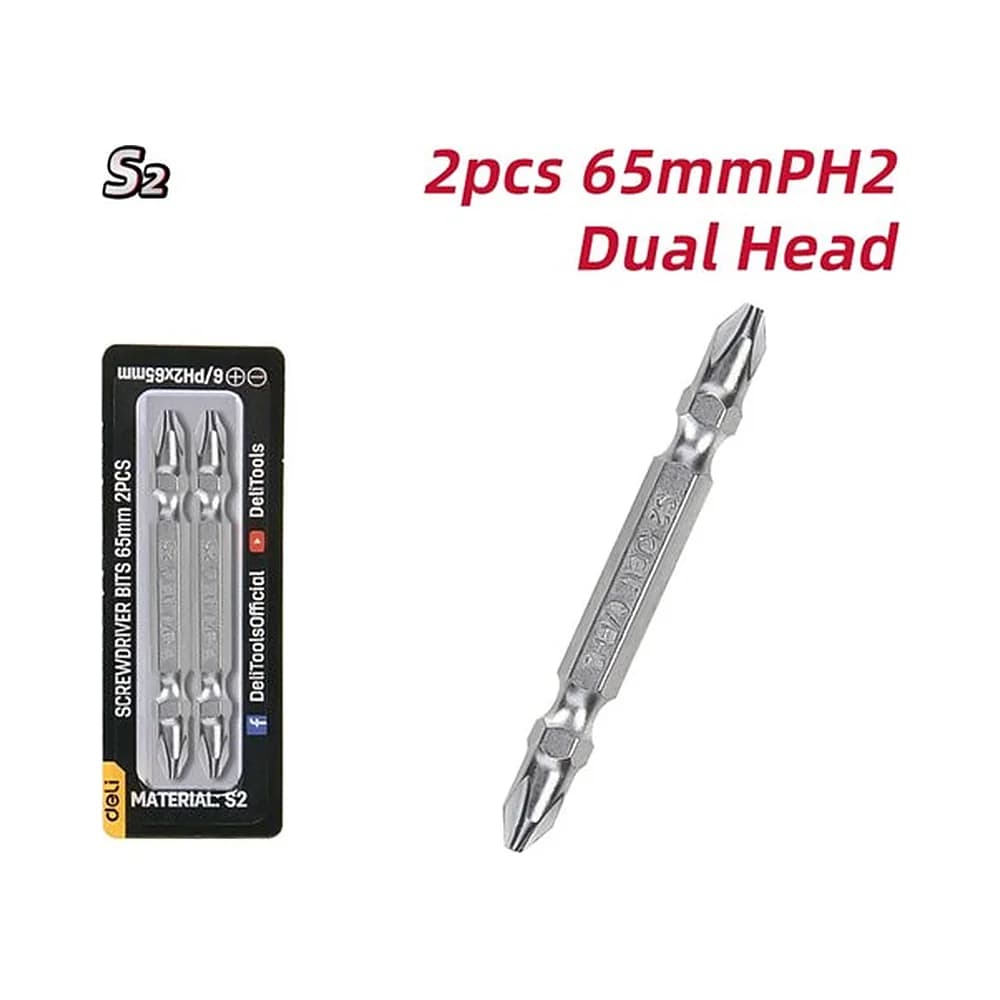 Jogo de bits/ponteiras PH2/PH2 65mm (2pcs) Deli