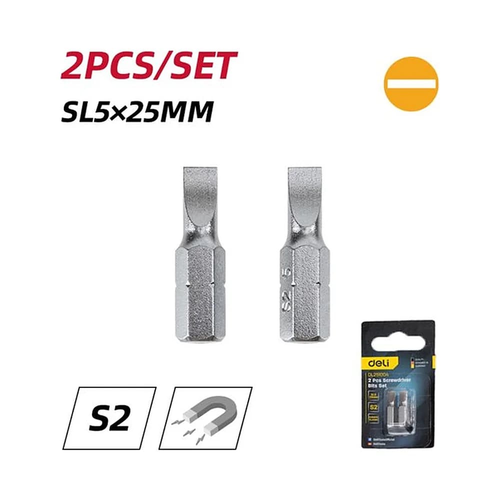 Jogo de bits/ponteiras SL5 magnético (2pcs) Deli