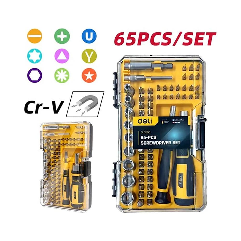 Jogo de chaves de precisão (65pcs) Deli