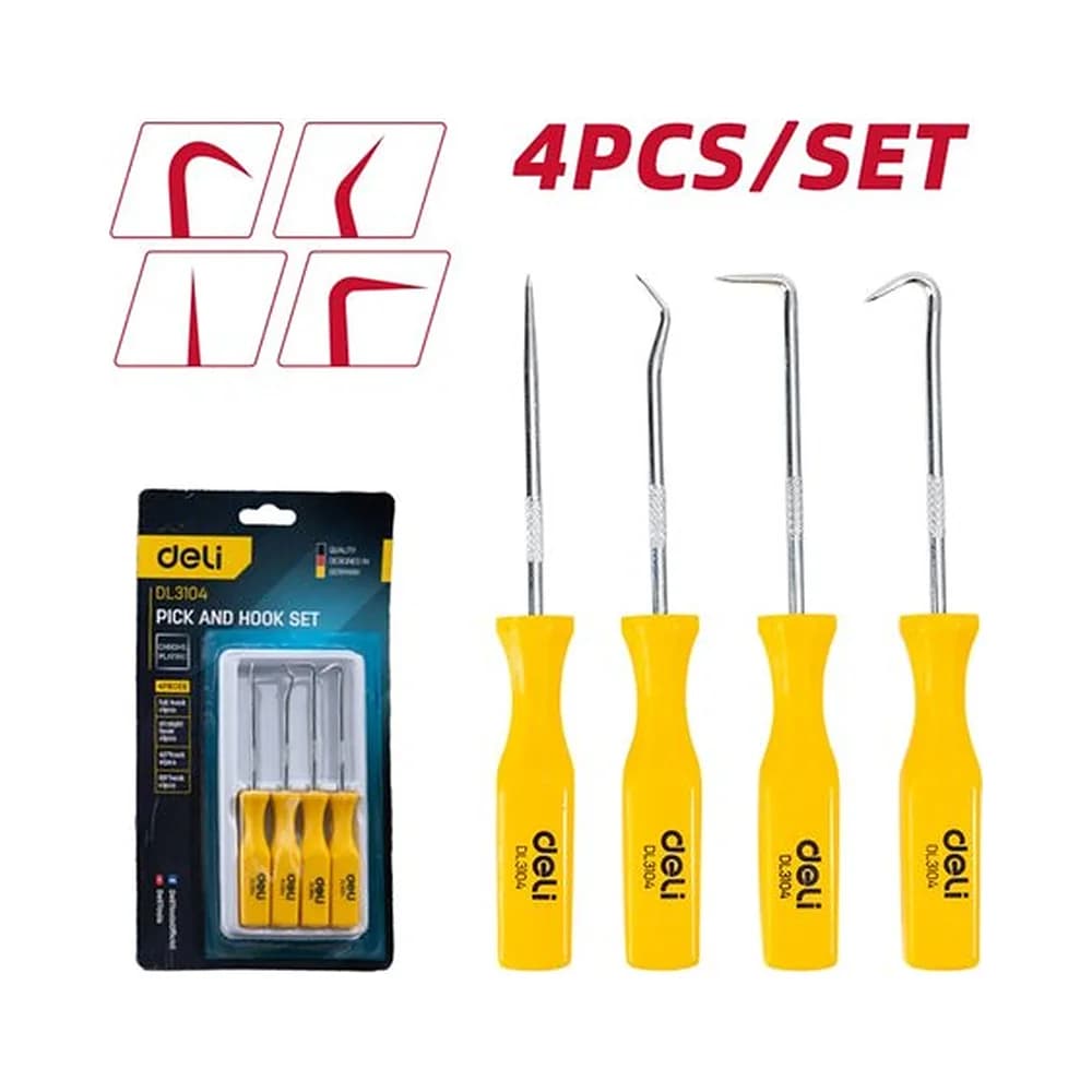 Jogo Saca Retentor e O-Ring Tipo Gancho Pick (4pcs) Deli