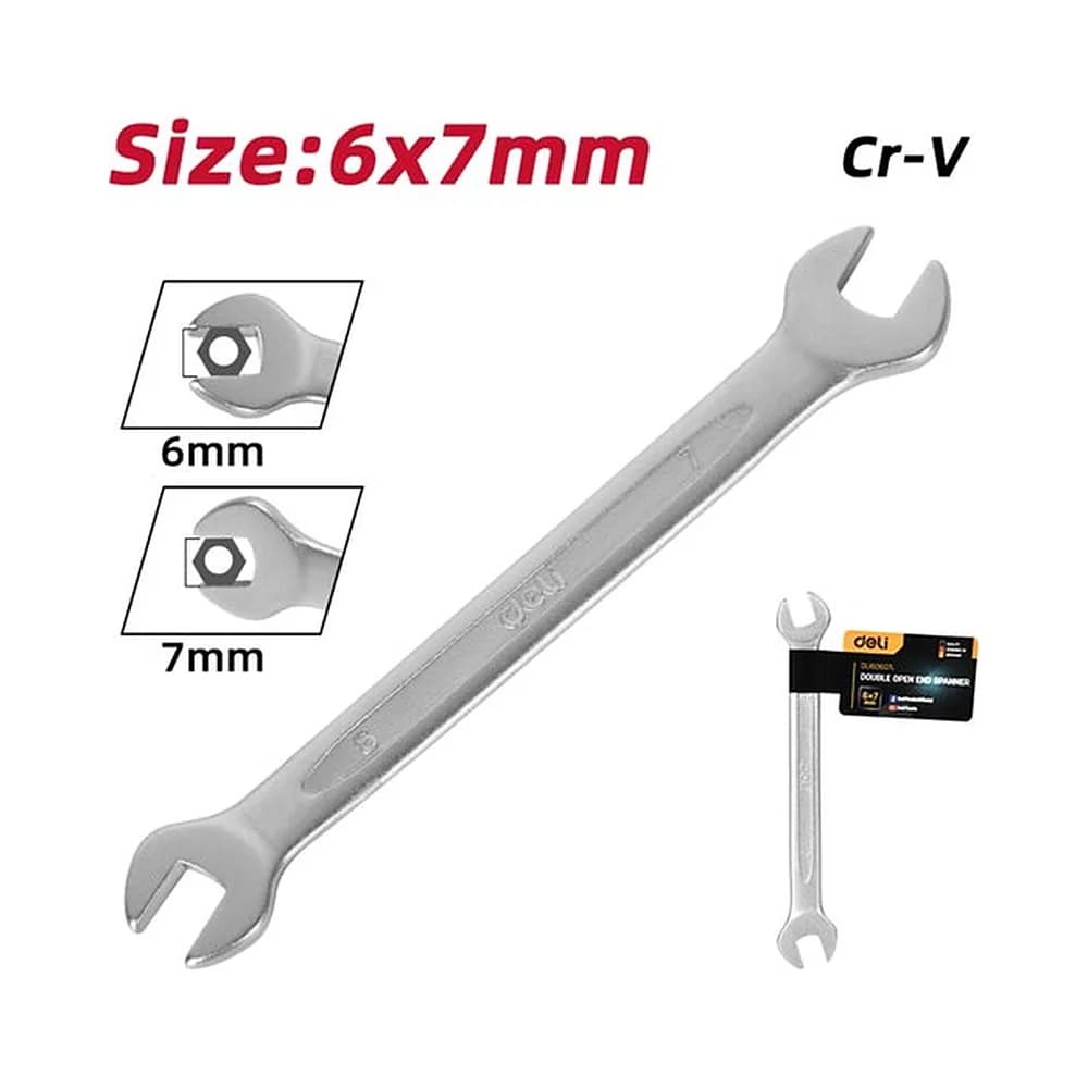 Chave fixa dupla 6 x 7 mm Deli