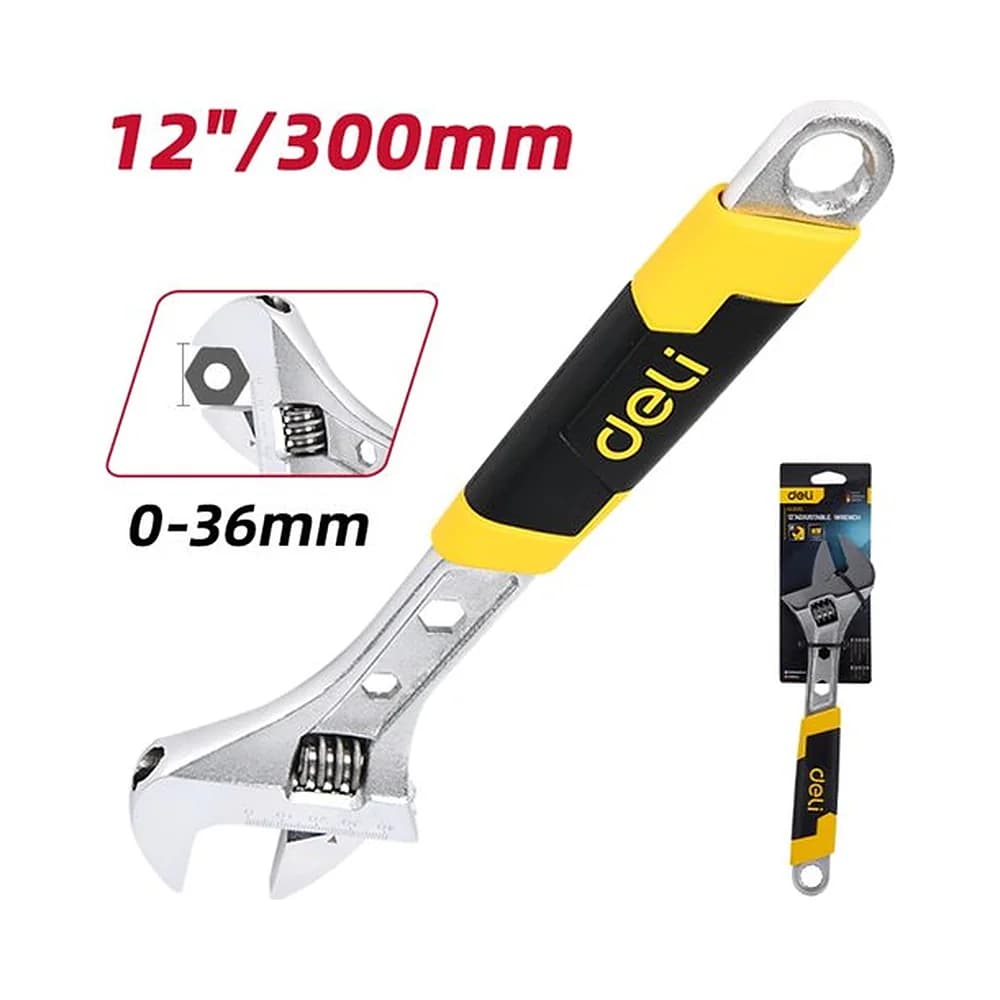 Chave inglesa (ajustável) 12" abertura de 0-36 mm (300mm) Deli